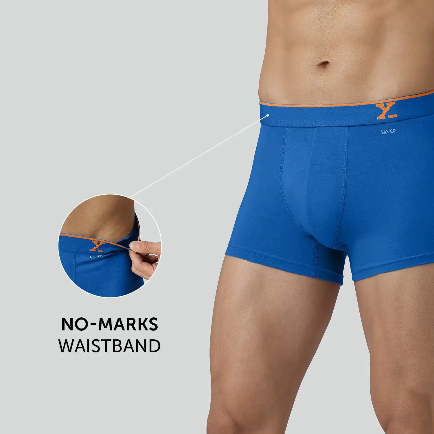 Traq Silver Cotton Trunks Horizon Blue