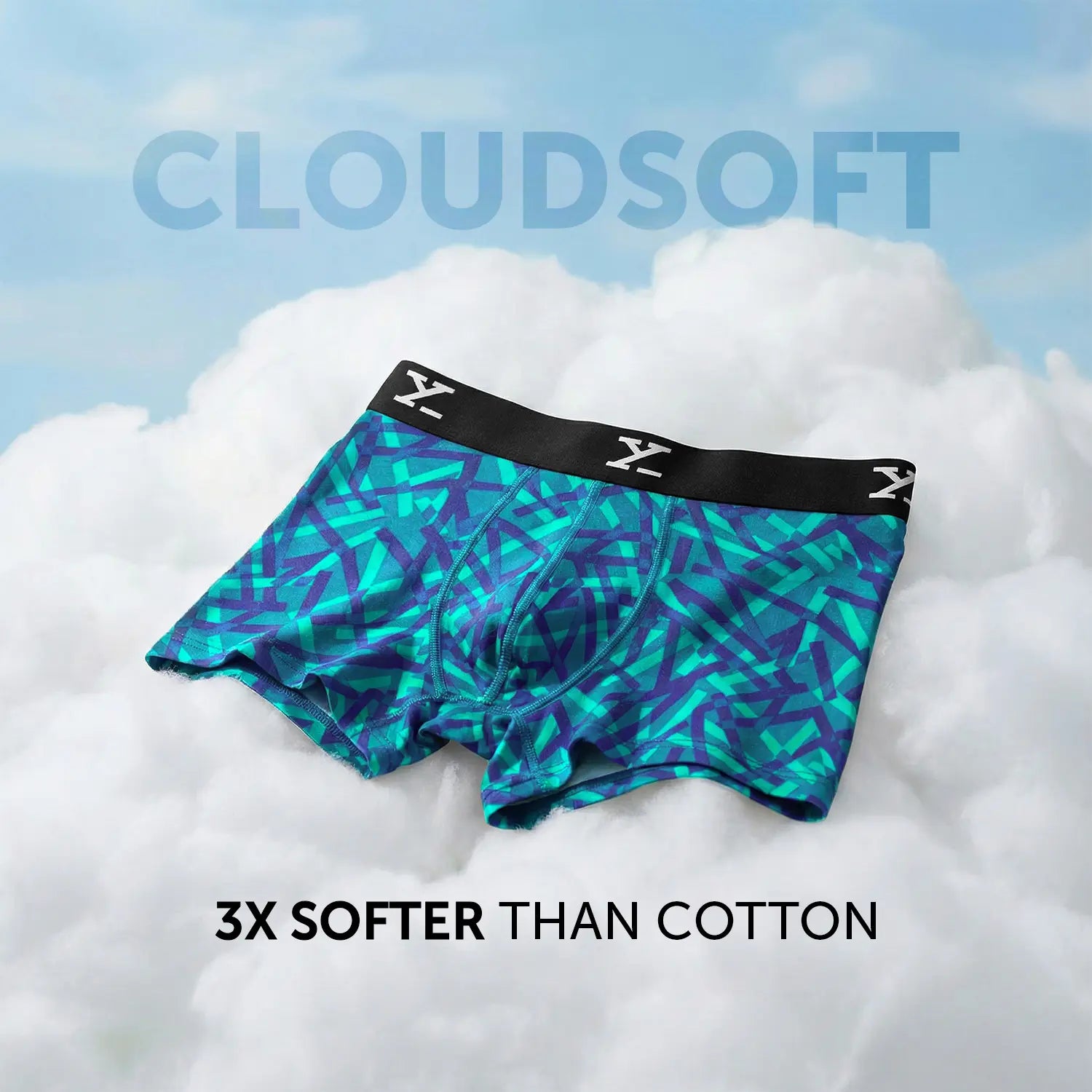 Shuffle Modal Trunks Aqua Strokes