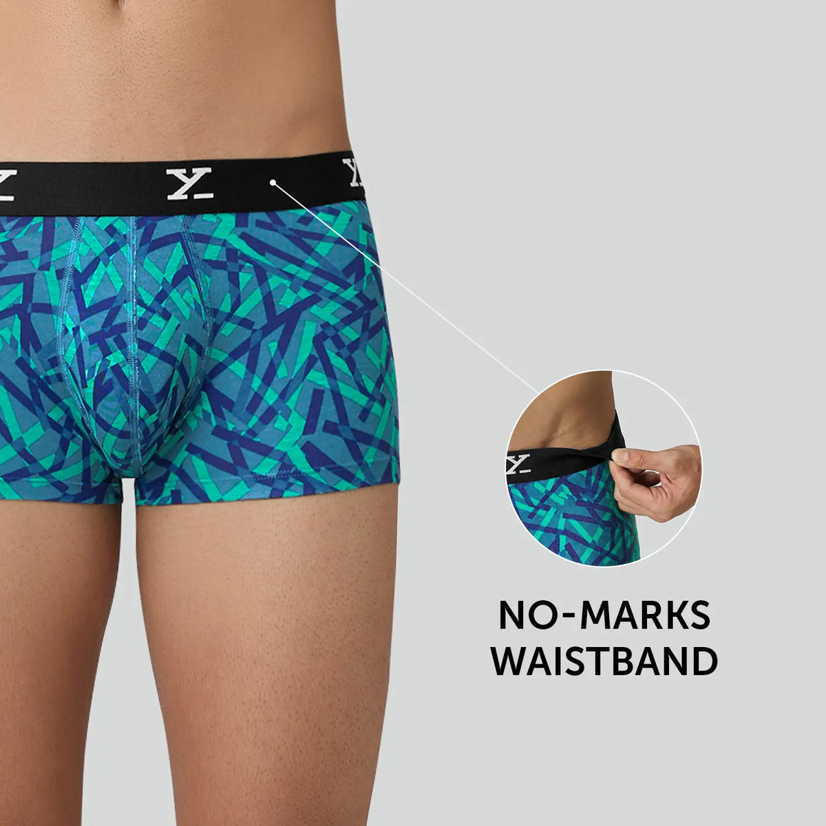 Shuffle Modal Trunks Aqua Strokes