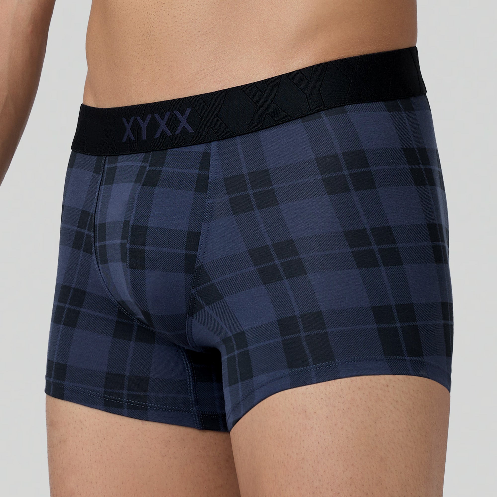 Checkmate Modal-Cotton Trunks For Men Storm Blue -  XYXX Crew