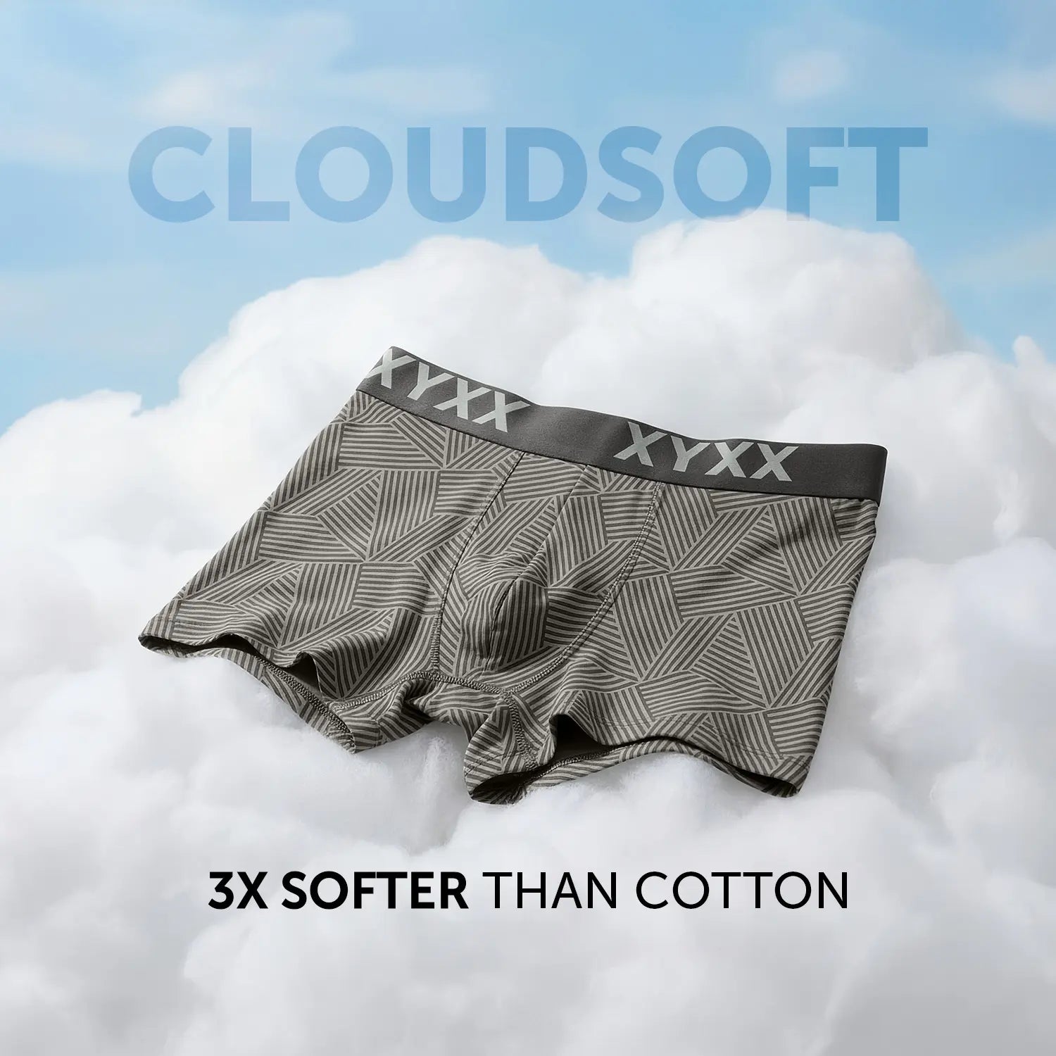 Matrix Cotton-Modal Trunks Linear Grey