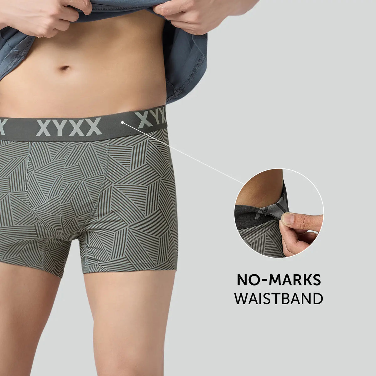 Matrix Cotton-Modal Trunks Linear Grey