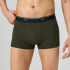 Odour-Free Printed Cotton Trunks - Olive Green