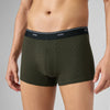 Odour-Free Printed Cotton Trunks - Olive Green