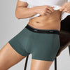 Odour-Free Printed Cotton Trunks - Muted Teal Green
