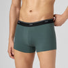 Odour-Free Printed Cotton Trunks - Muted Teal Green