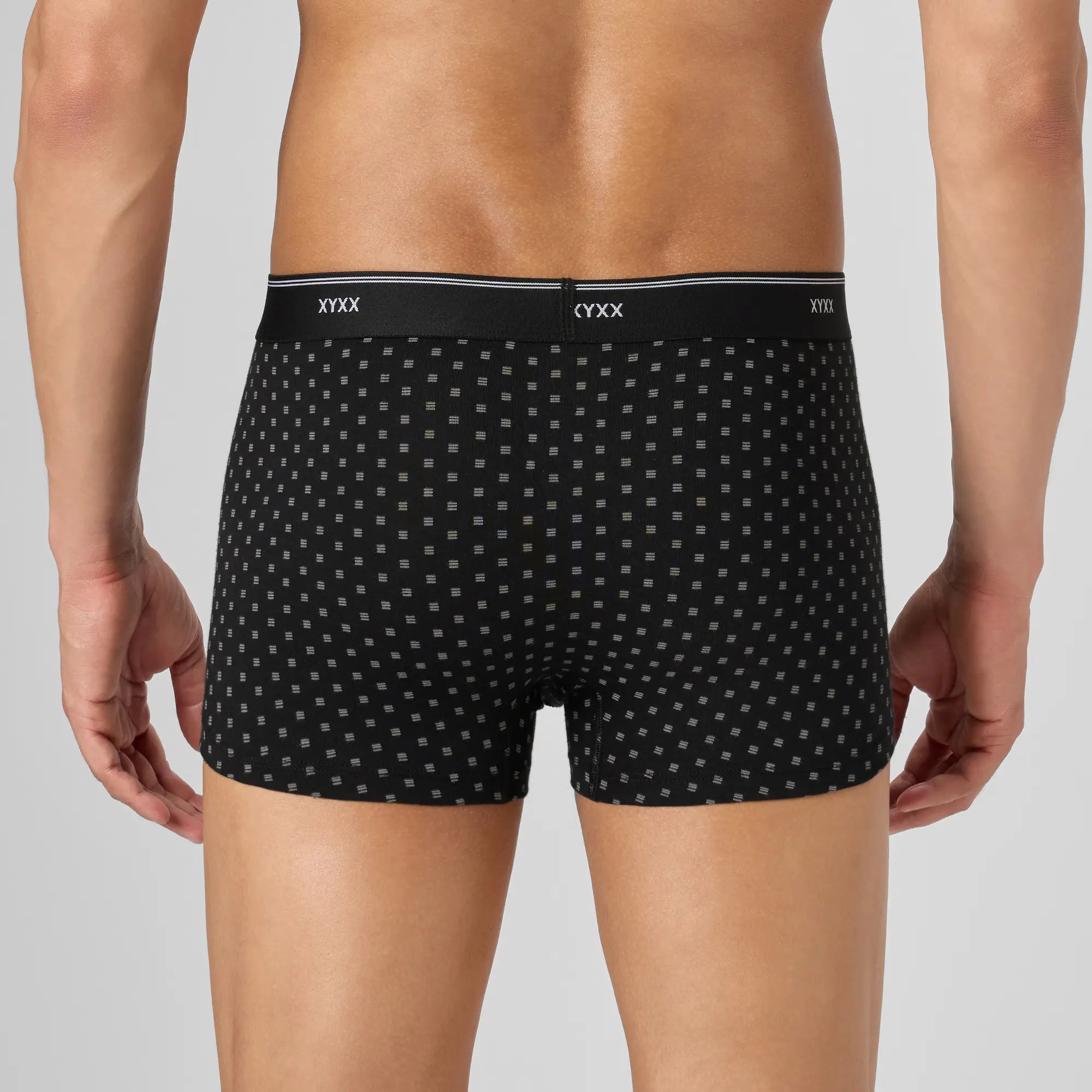Odour-Free Printed Cotton Trunks - Linear Black