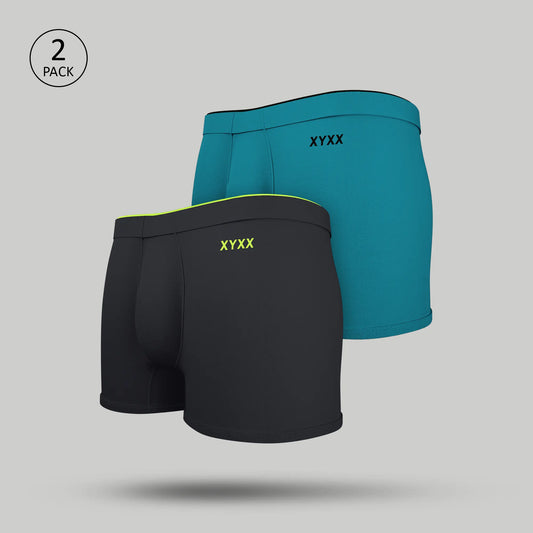 Uno Cotton Trunks Pack of 2 (Graphite Grey/Ocean Blue)