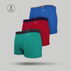 Traq Cotton Trunks Green Red Blue (Pack of 3)