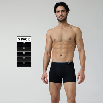 Aero Traq Cotton Trunks Black Knight (Pack of 5)