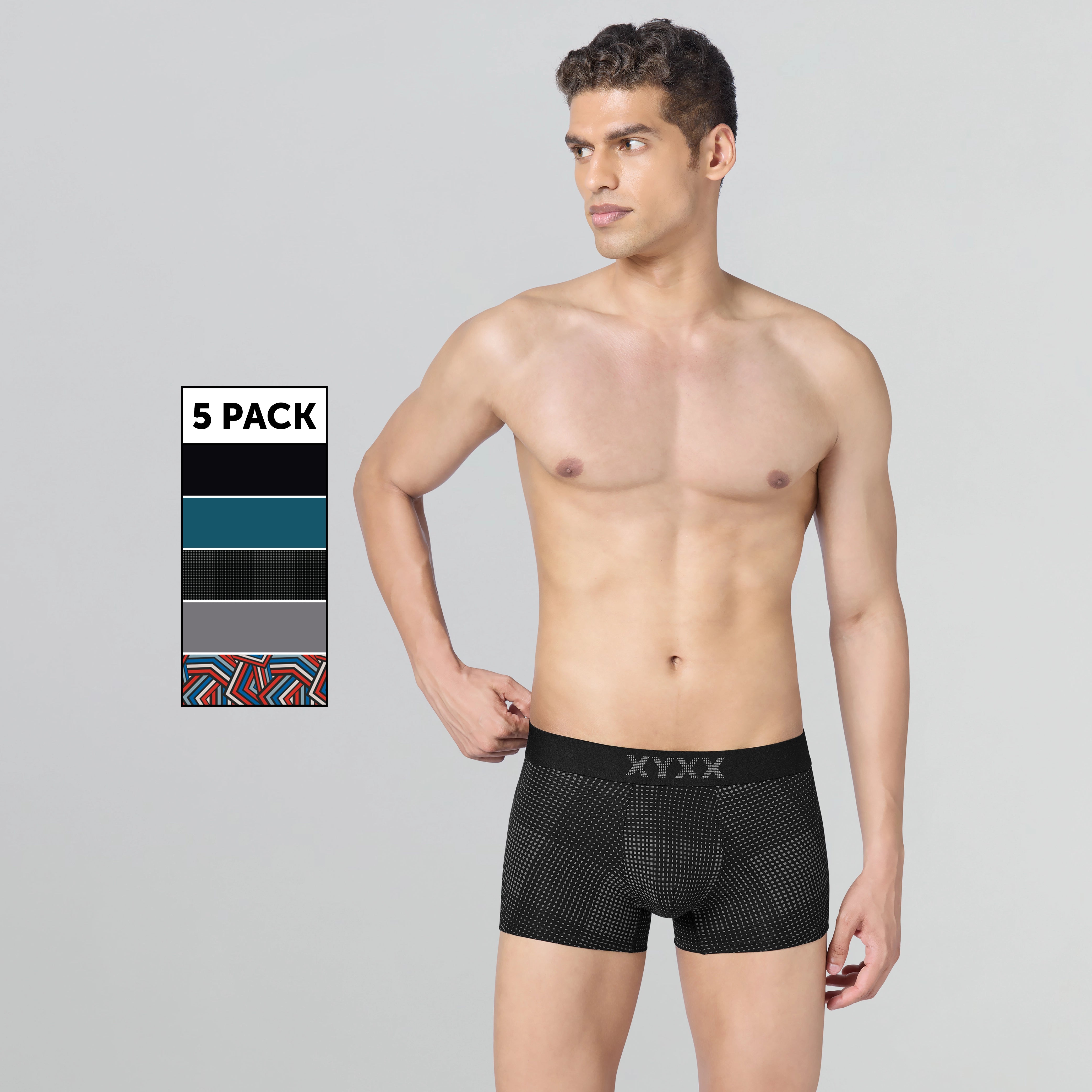 Aero Traq Quad Parallax Cotton Trunks (Pack of 5)