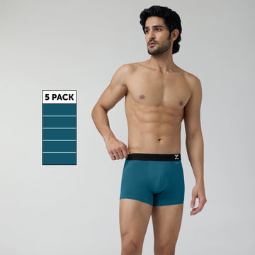 Aero Cotton Trunks Green Emerald (Pack of 5)