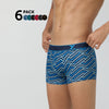 Parallax Aero Traq Cotton Trunks Blue Confetti Black (Pack of 6)