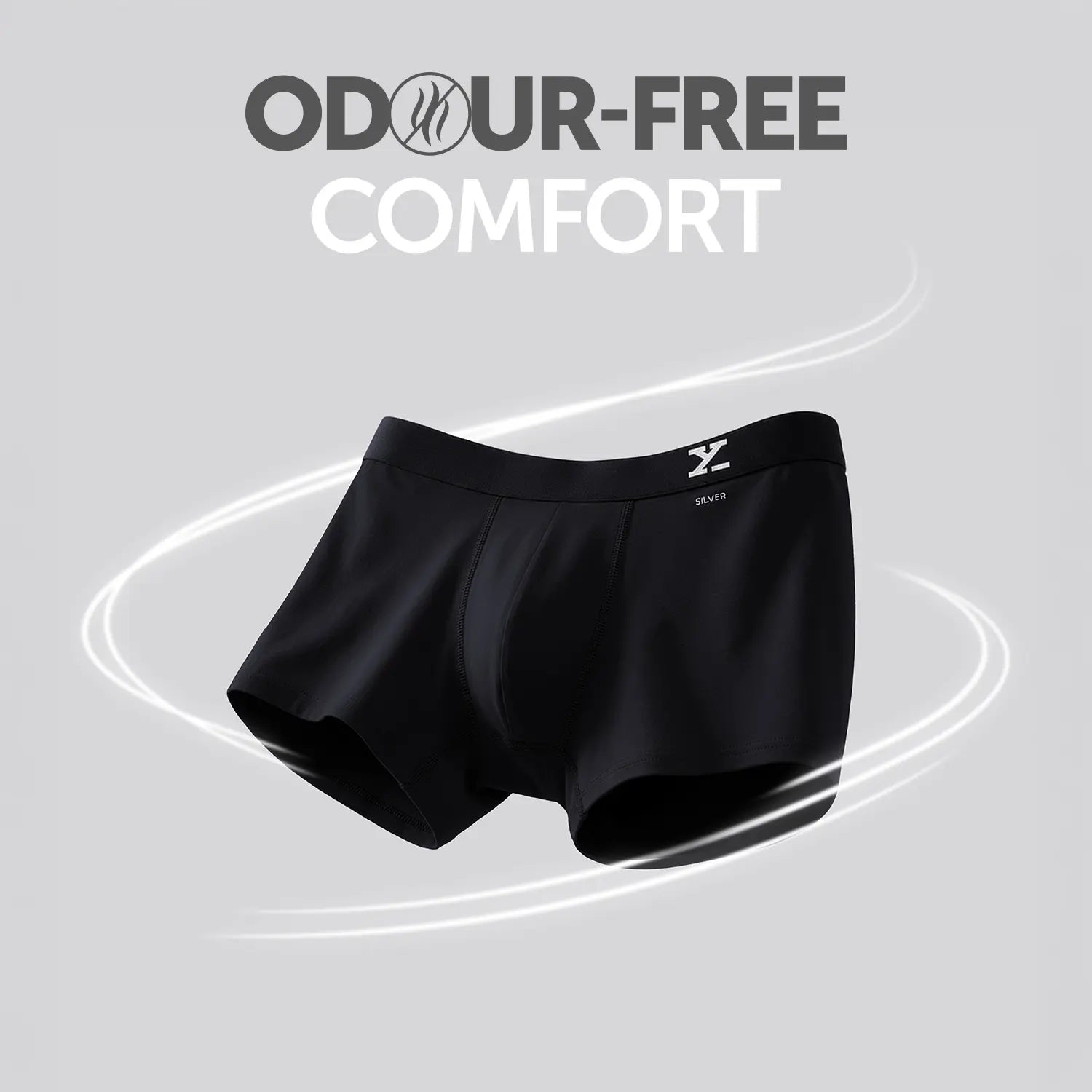 Aero Silver Cotton Trunks Black Knight