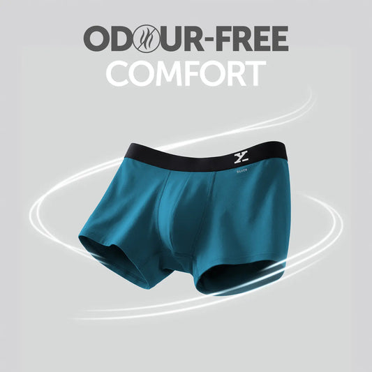 Aero Silver Cotton Trunks Green Emerald