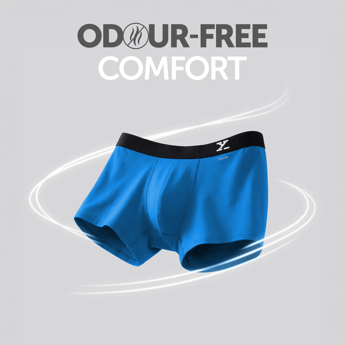 Aero Silver Cotton Trunks Pacific Blue