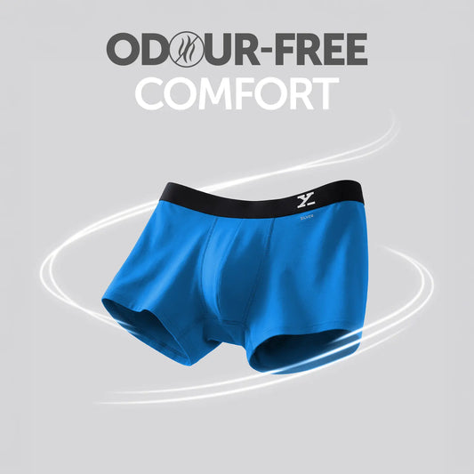 Aero Silver Cotton Trunks Pacific Blue