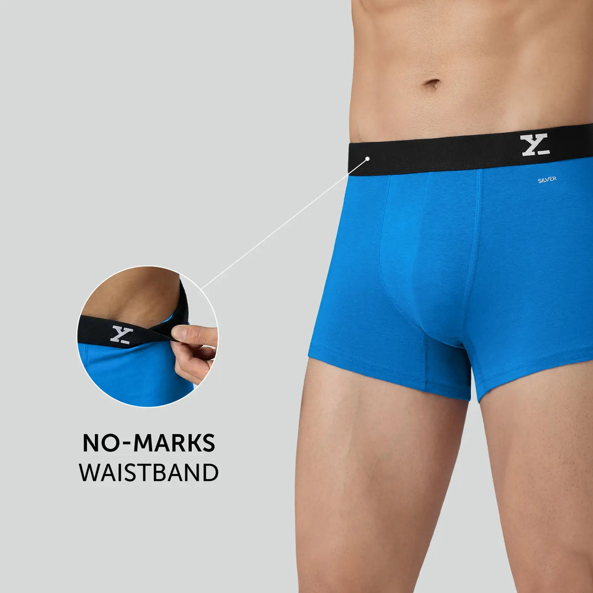 Aero Silver Cotton Trunks Pacific Blue