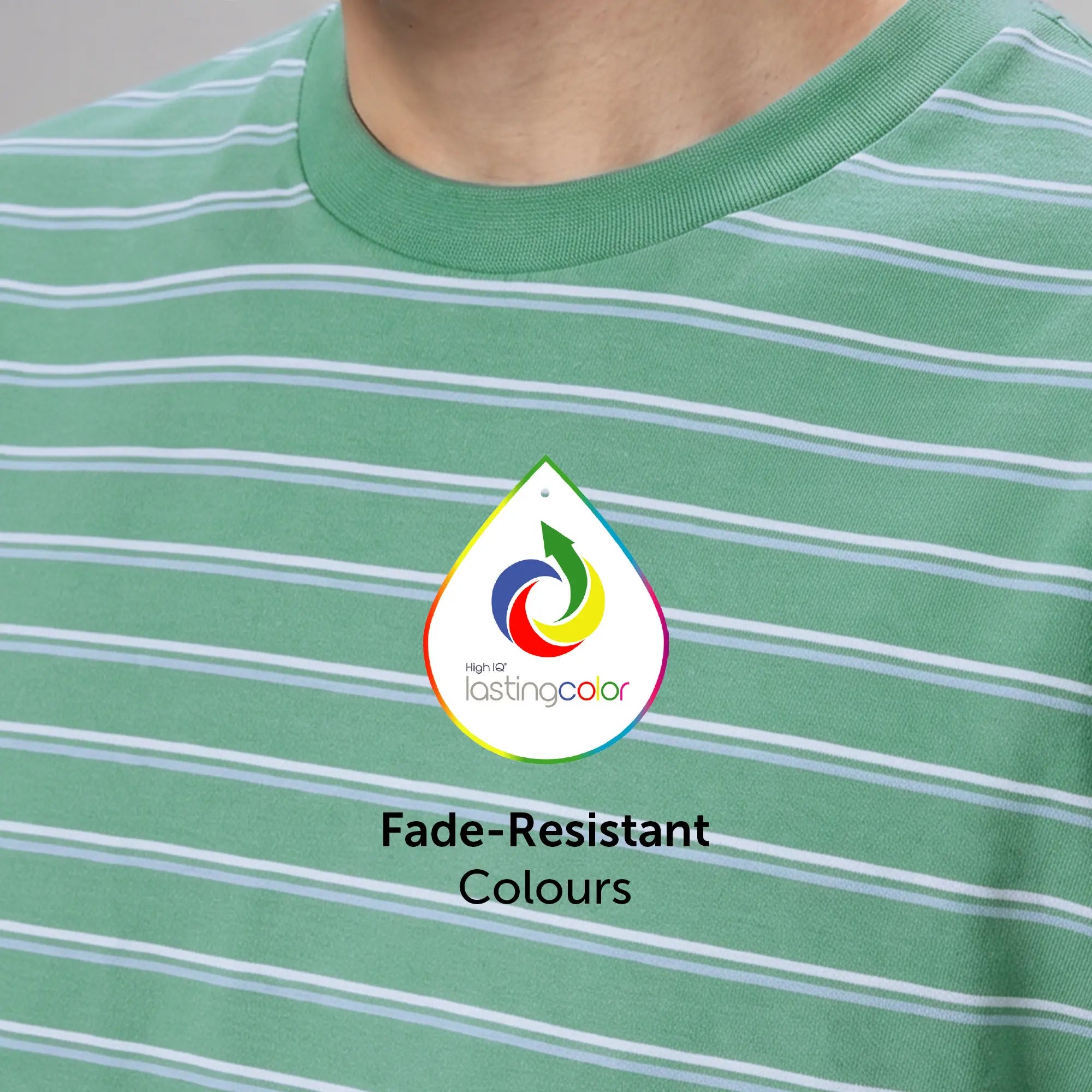 Stripe Cotton Crewneck T-shirt - Irish Green