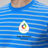 Stripe Cotton Crewneck T-shirt - Pacific Blue