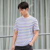 Stripe Cotton Crewneck T-shirt - Polar White