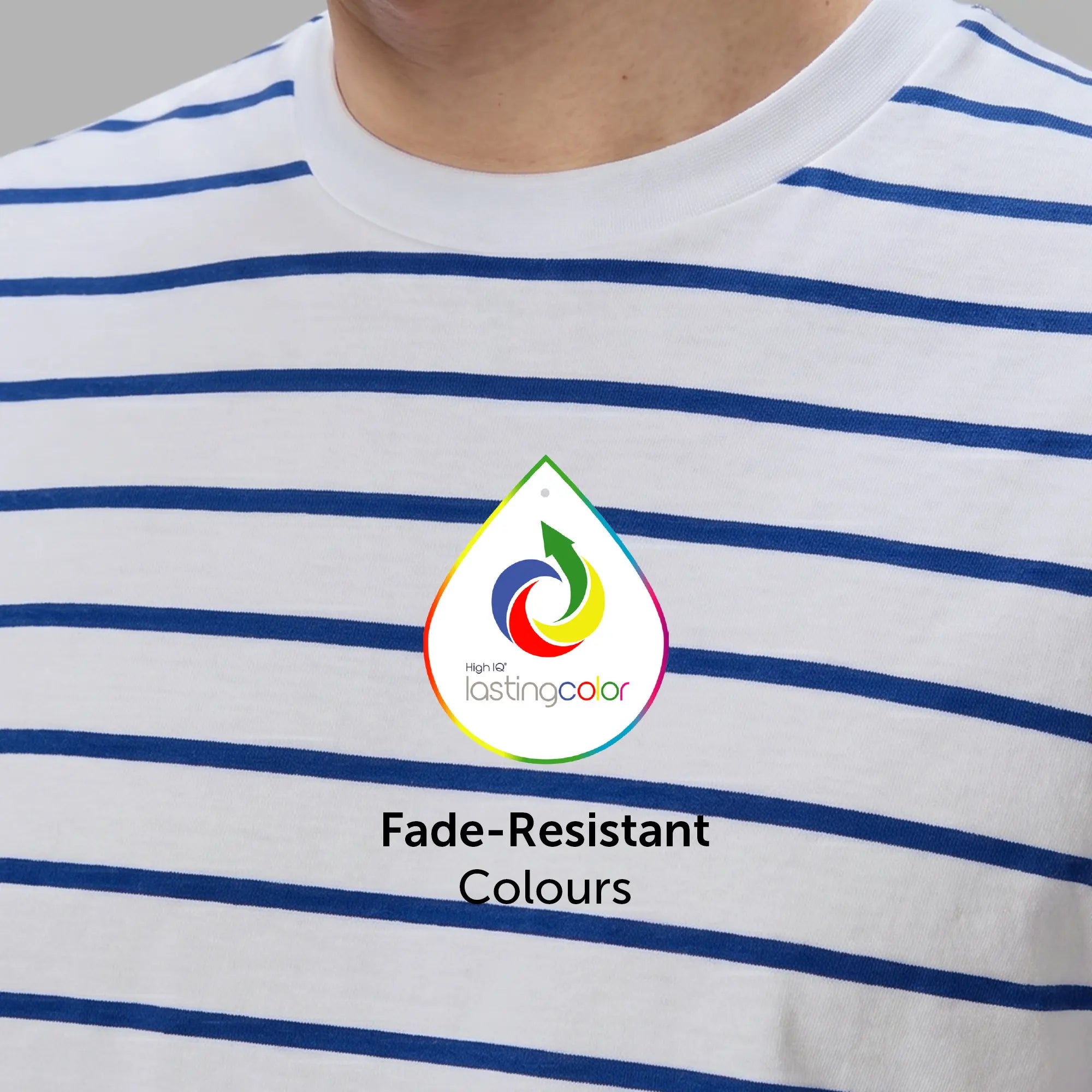 Stripe Cotton Crewneck T-shirt - Polar White