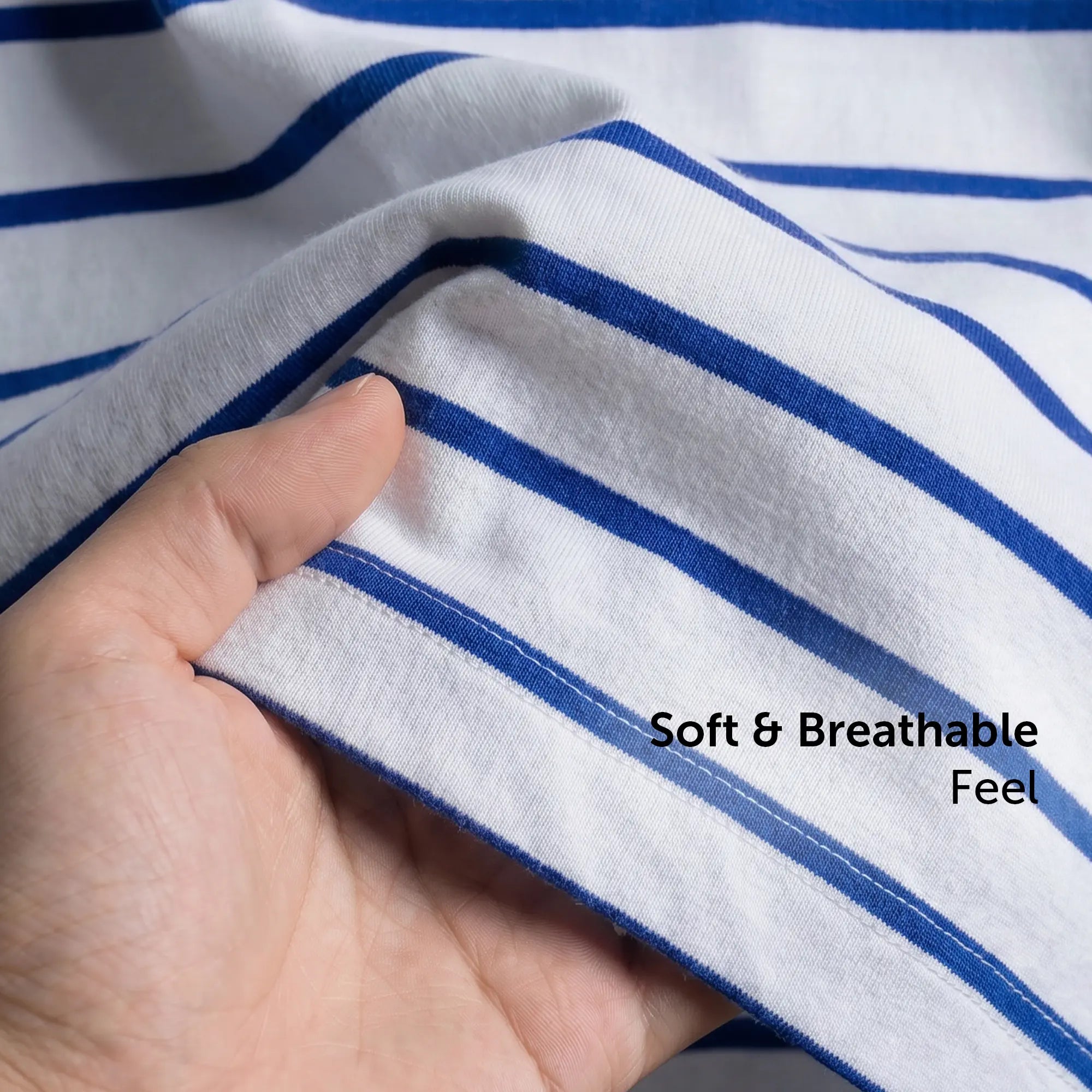 Stripe Cotton Crewneck T-shirt - Polar White