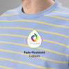Stripe Cotton Crewneck T-shirt - Powder Blue