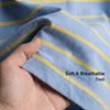 Stripe Cotton Crewneck T-shirt - Powder Blue