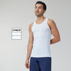 Ace Modal-Cotton Round Neck Vests Polar White Regular Fit (Pack of 2) - XYXX Crew