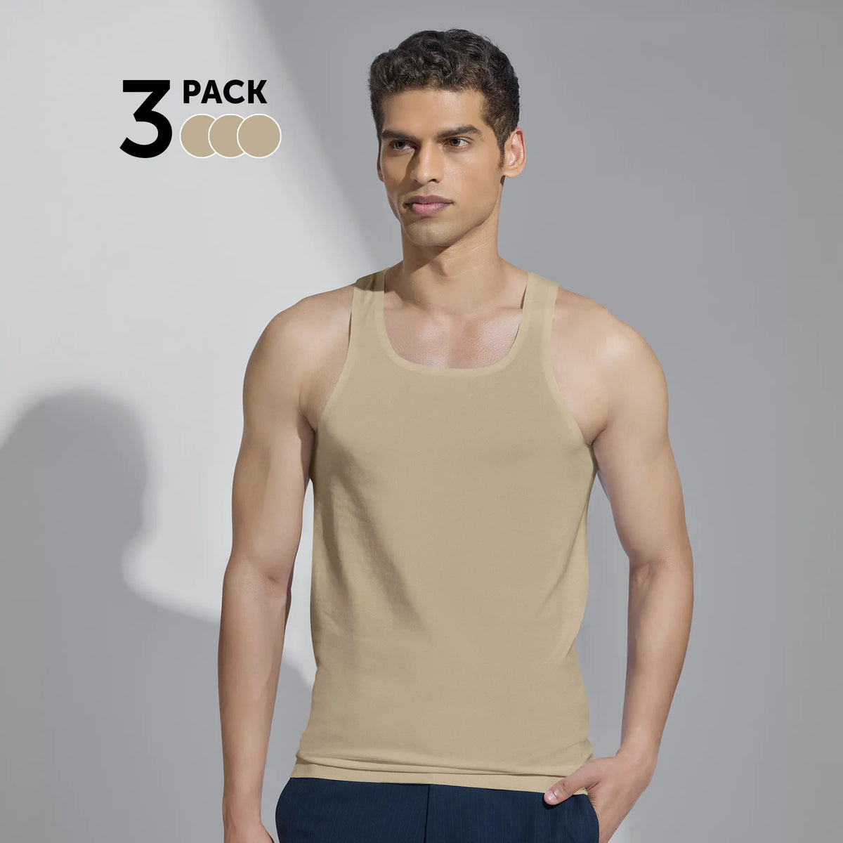 Invisible Vests Sand Brown - Pack of 3