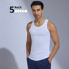 Super-Soft Combed Cotton Vest Polar White (Pack of 5)
