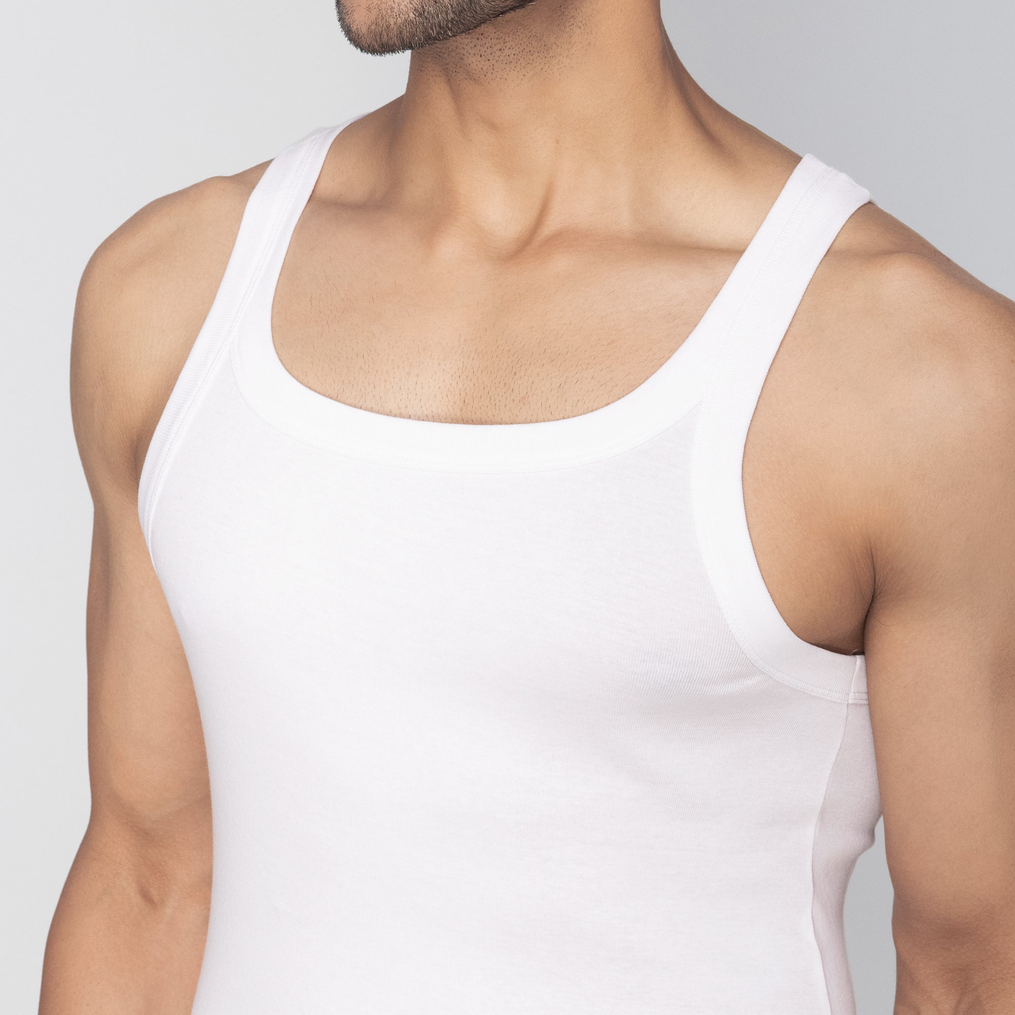Pace Super Combed Cotton Vests For Men Polar White - XYXX Mens Apparels
