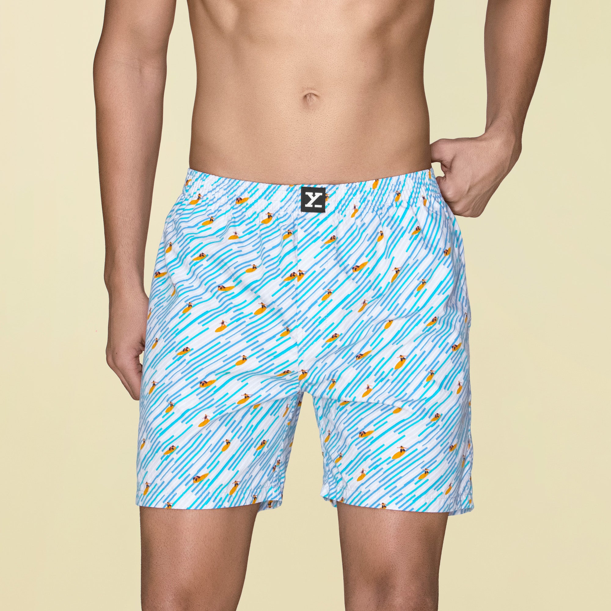 Surf Super Combed Cotton Boxer Shorts For Men Surfing Blue - XYXX Mens Apparels
