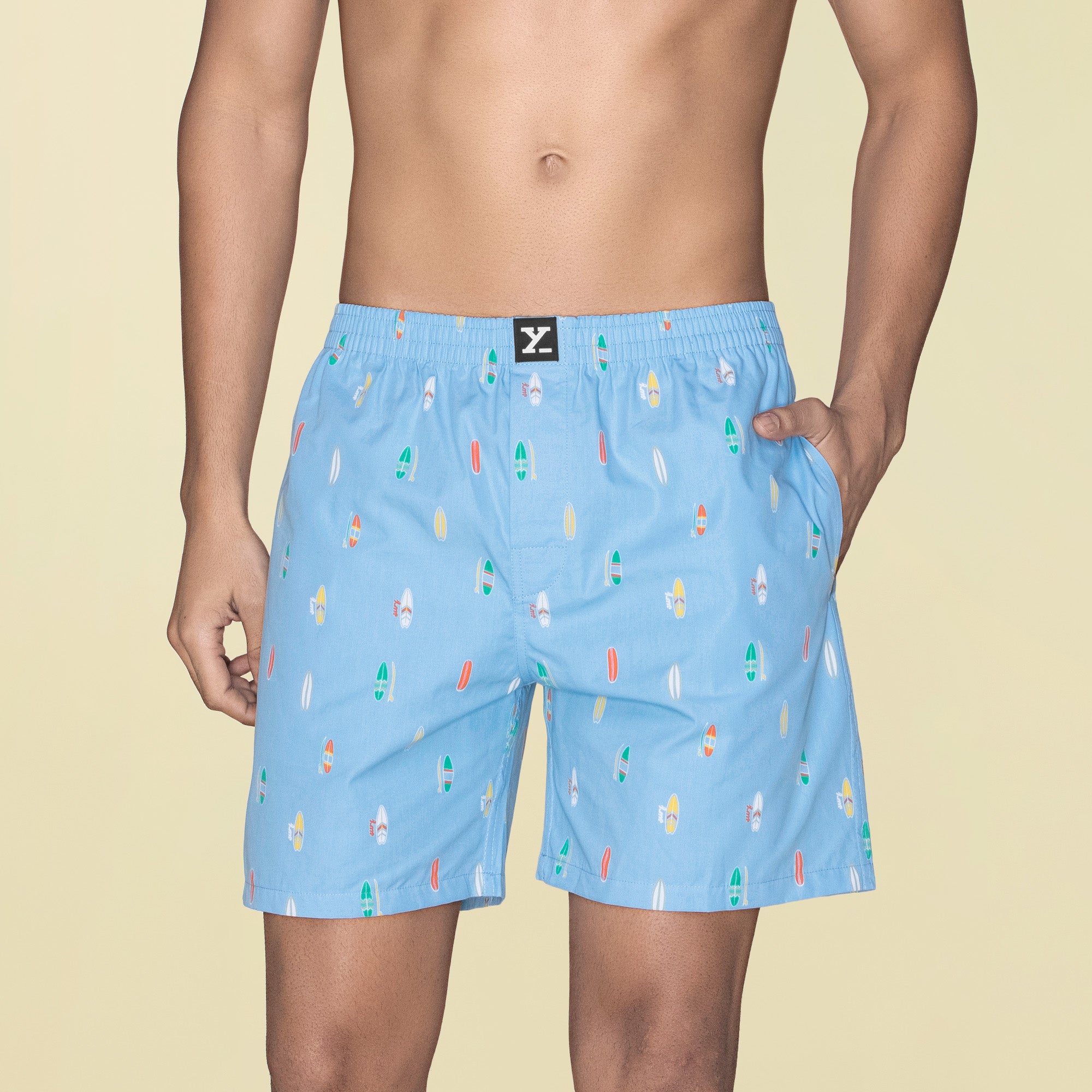 Surf Super Combed Cotton Boxer Shorts For Men SurfBoard Blue - XYXX Mens Apparels