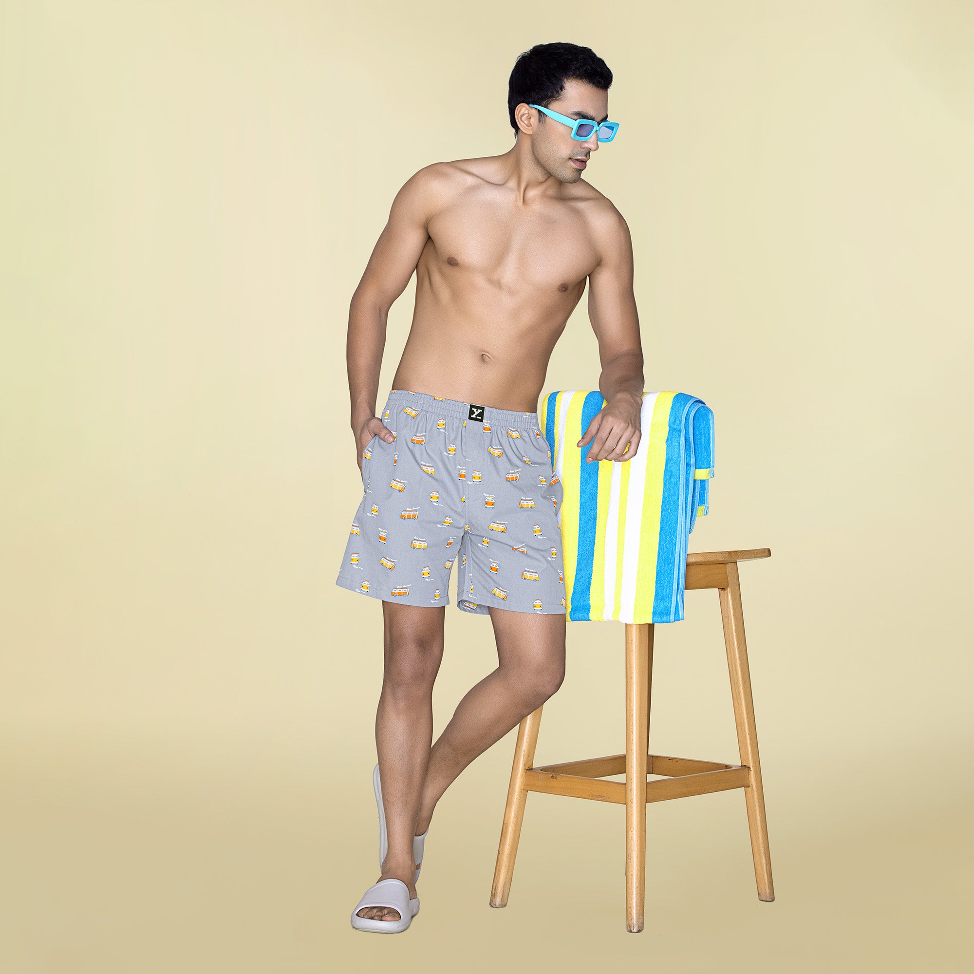Surf Super Combed Cotton Boxer Shorts For Men Bus Blue - XYXX Mens Apparels