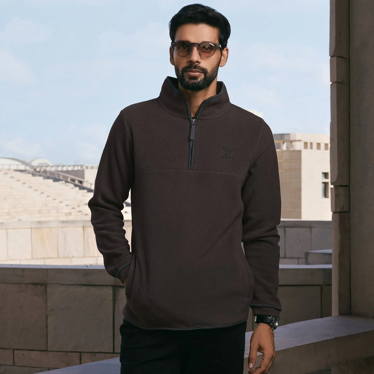 Mens Alterra Polar Fleece Jackets Malt Brown - XYXX Crew