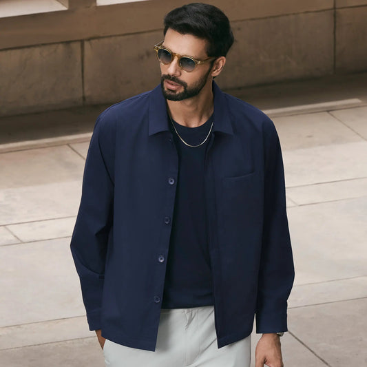 Amp Polyester Shacket Midnight Blue - XYXX Crew