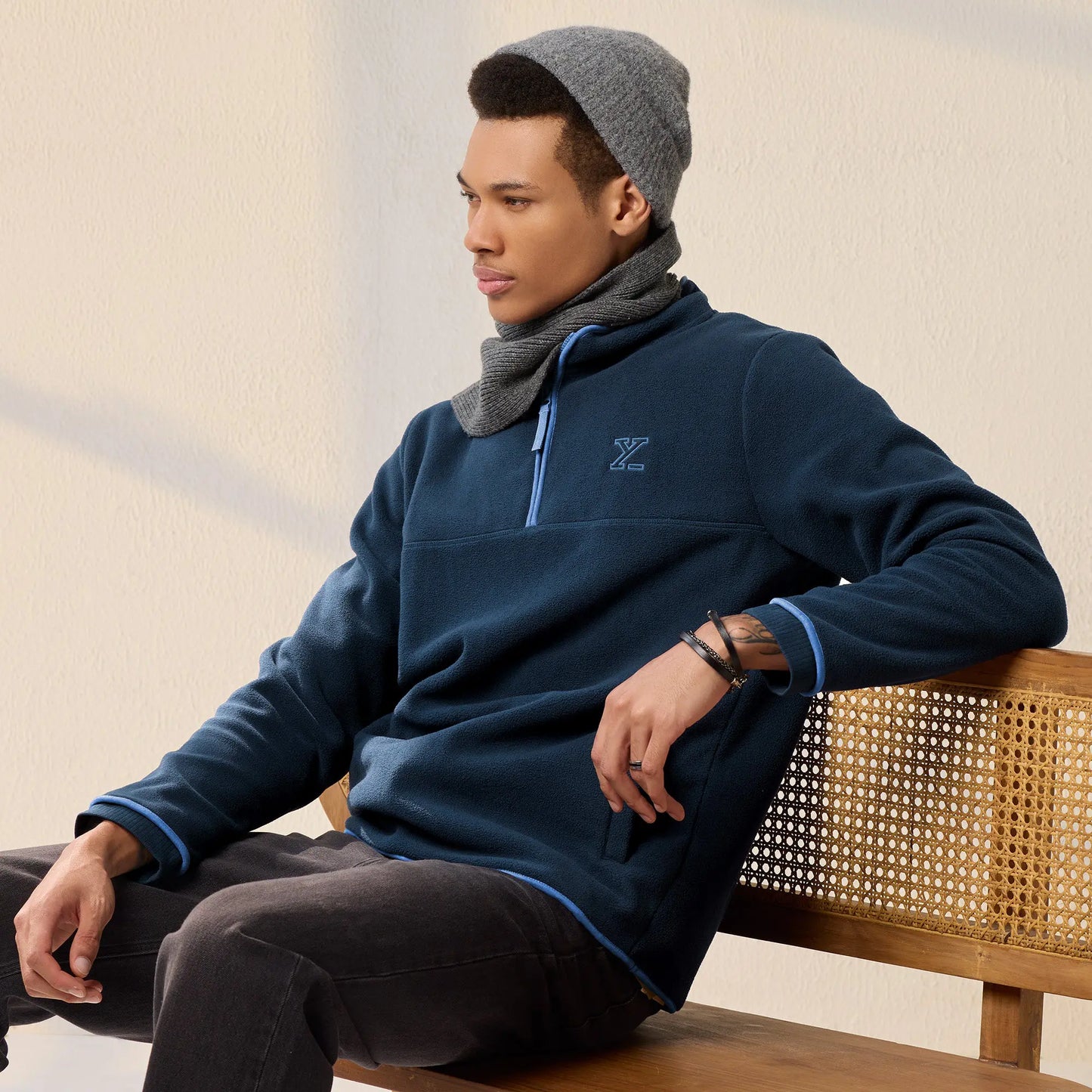 Mens Alterra Polar Fleece Jackets Midnight Blue - XYXX Crew