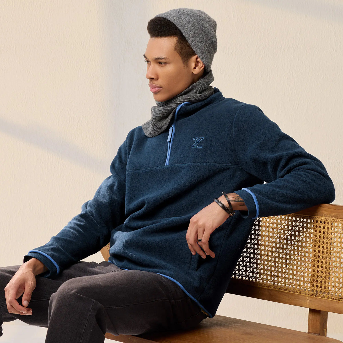 Mens Alterra Polar Fleece Jackets Midnight Blue - XYXX Crew