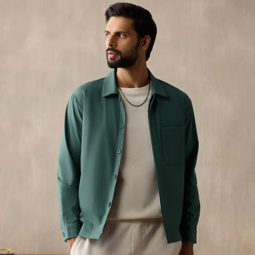 Amp Polyester Shacket Pine Green - XYXX Crew