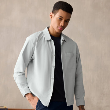 Amp Polyester Shacket Chrome White - XYXX Crew