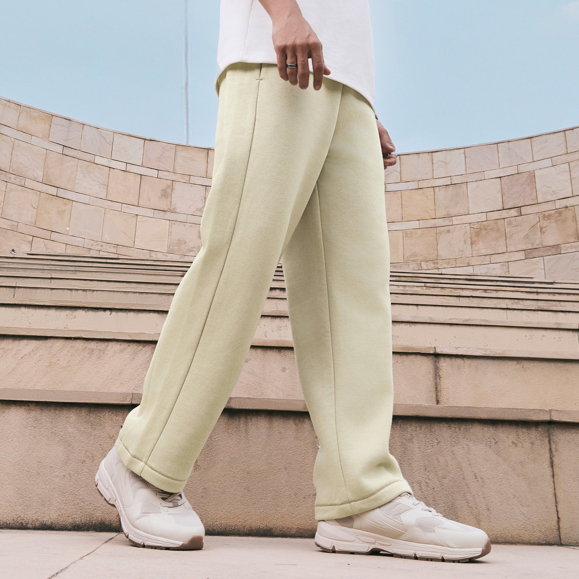 Pulse French Terry Cotton Blend Sweatpants Almond White