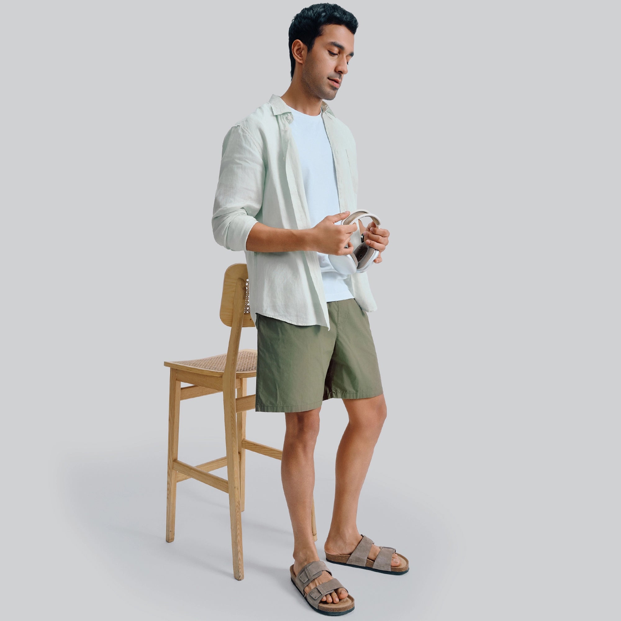 Zen Cotton Easy Shorts Olive Green