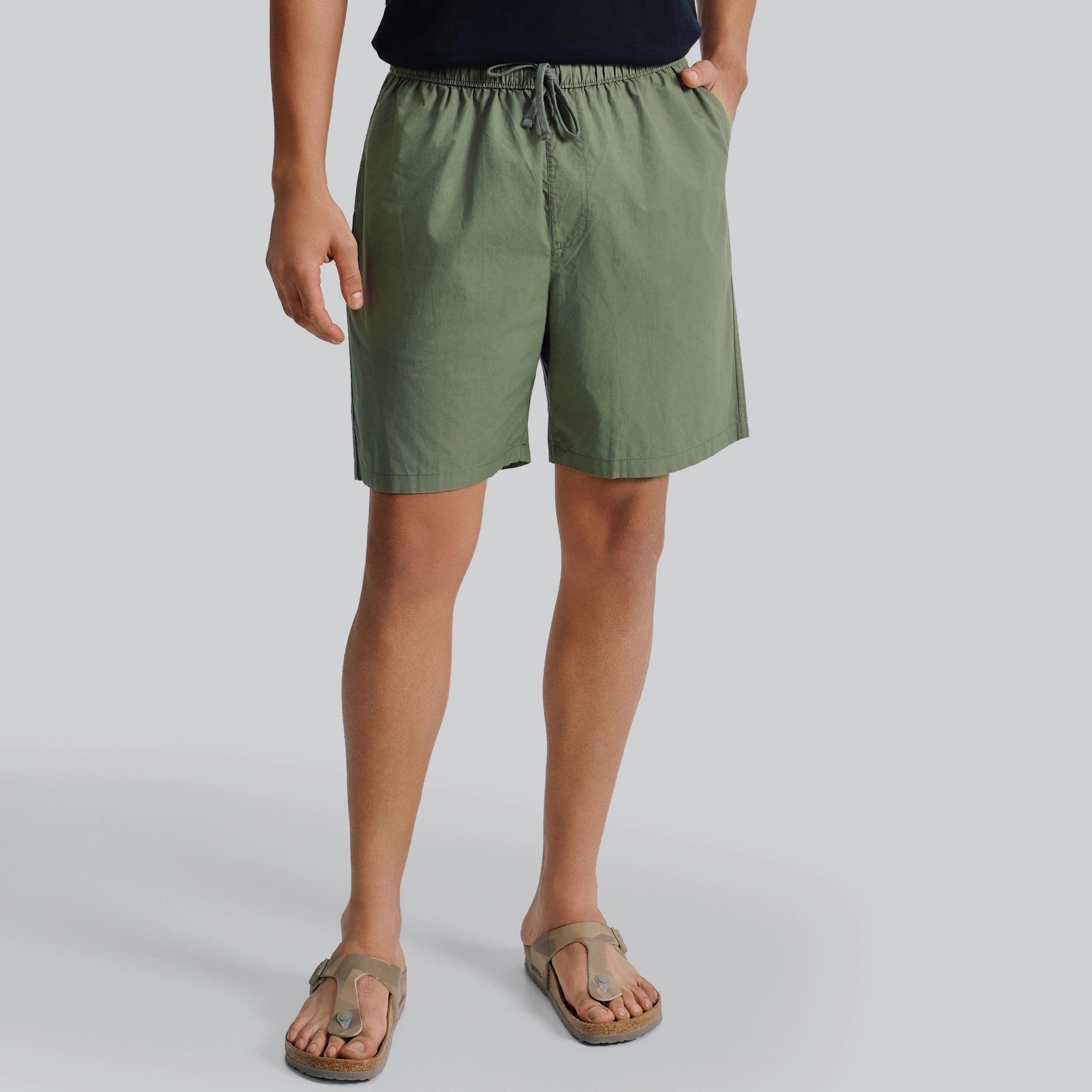 Zen Cotton Easy Shorts Olive Green