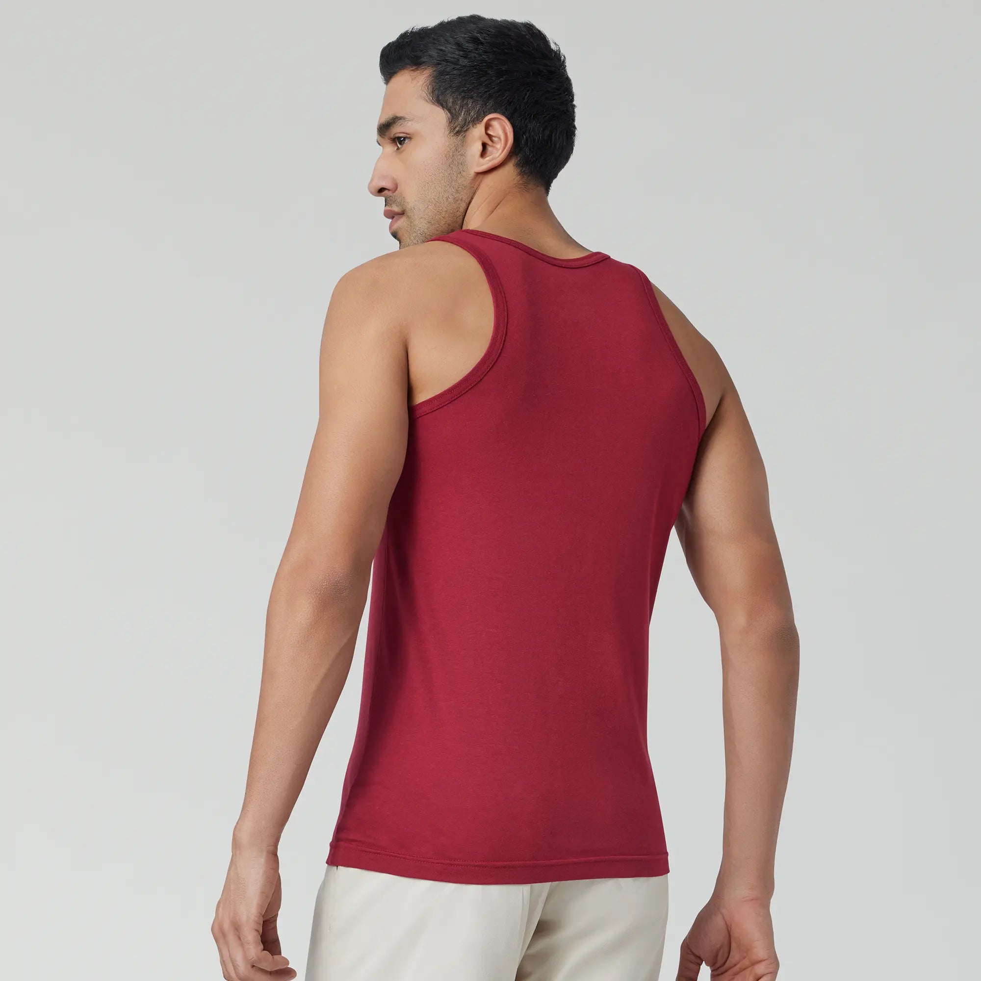 Ace Modal-Cotton Vests For Men Bold Burgundy - XYXX Crew