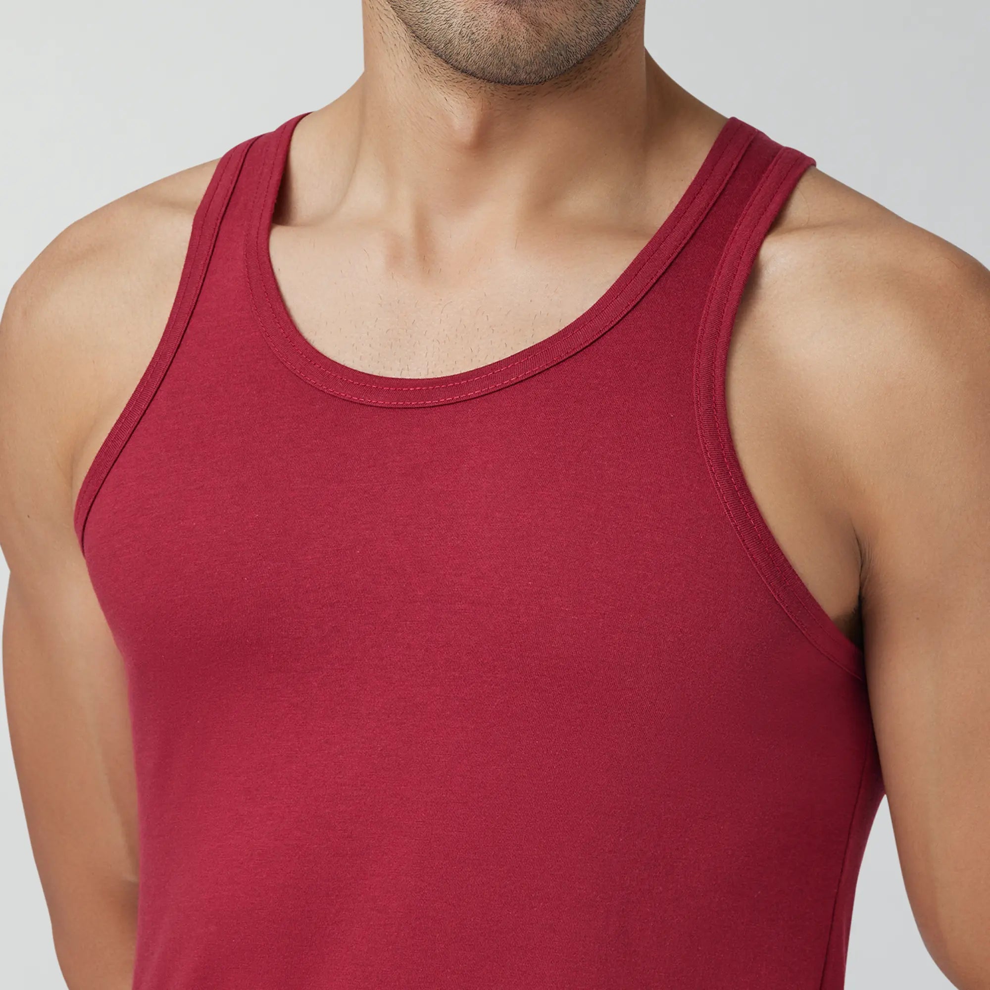 Ace Modal-Cotton Vests For Men Bold Burgundy - XYXX Crew