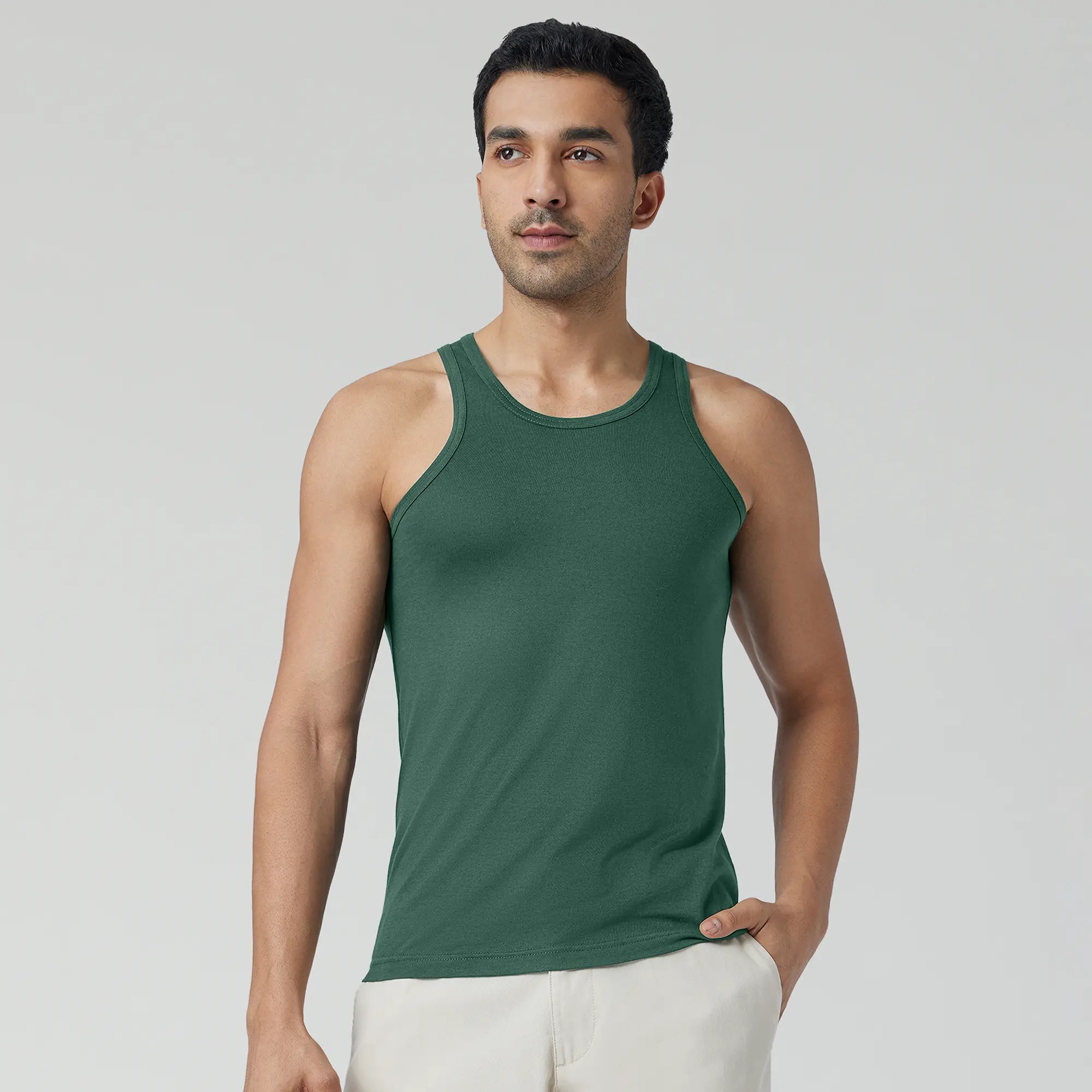 Ace Modal-Cotton Vests For Men Forest Green - XYXX Crew