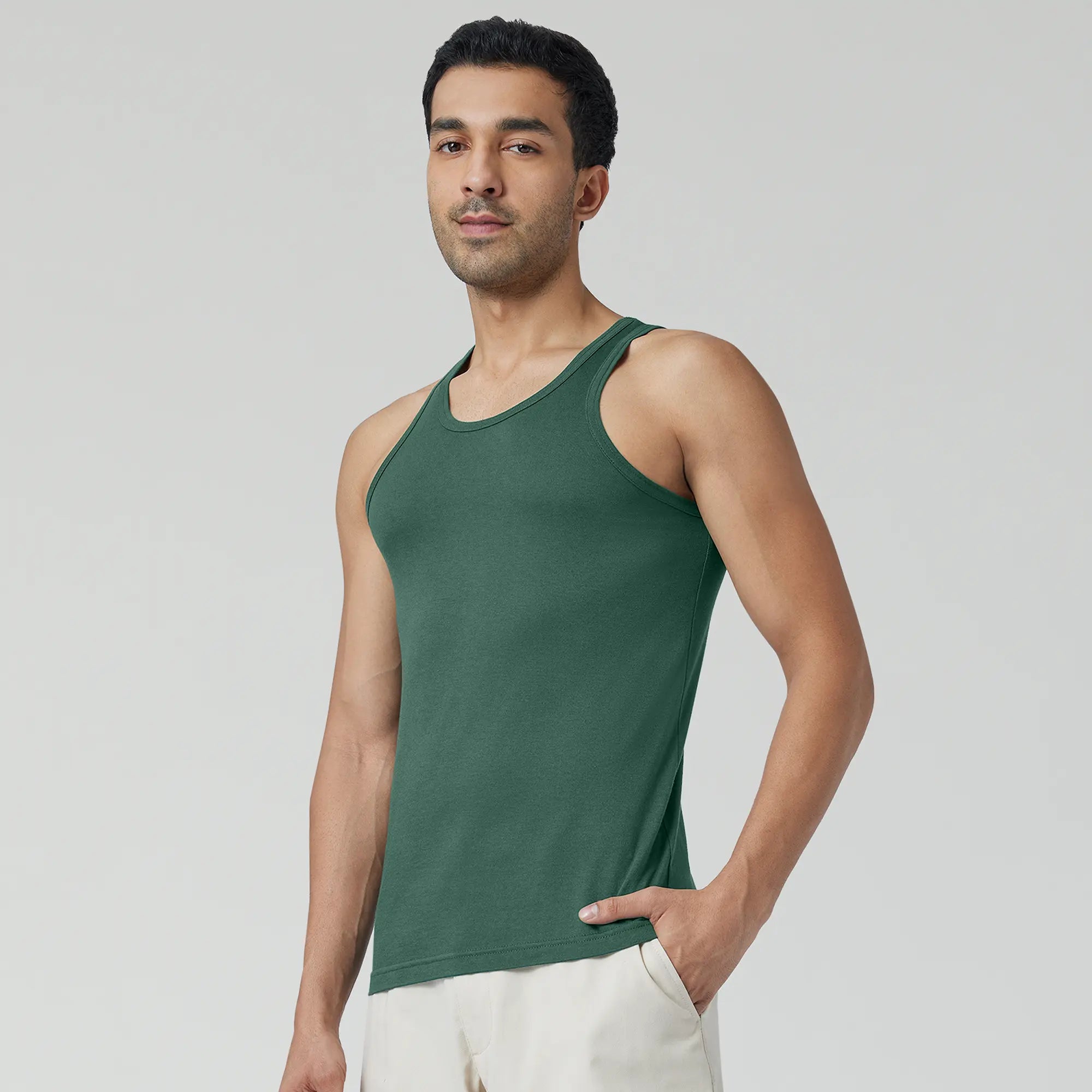 Ace Modal-Cotton Vests For Men Forest Green - XYXX Crew