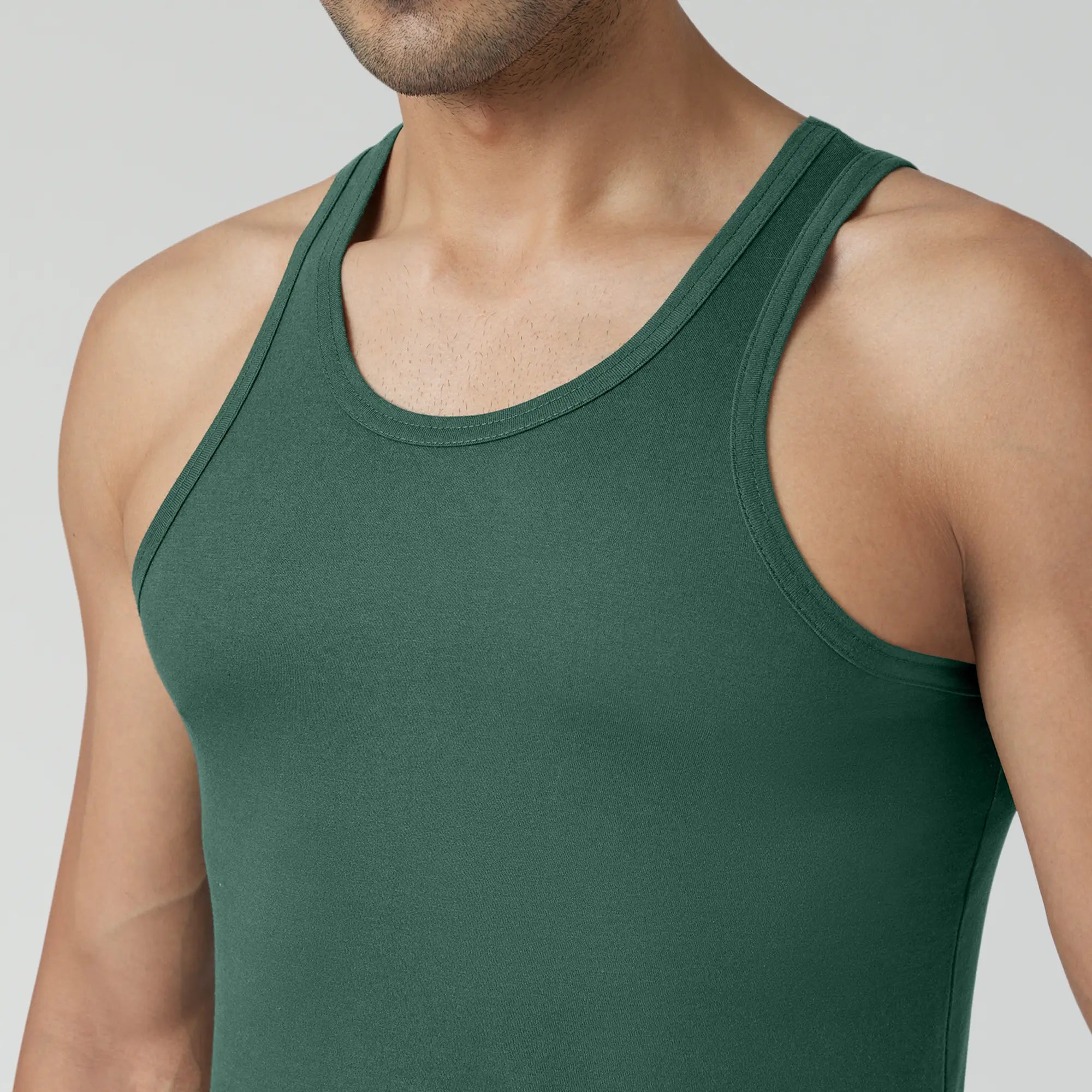 Ace Modal-Cotton Vests For Men Forest Green - XYXX Crew